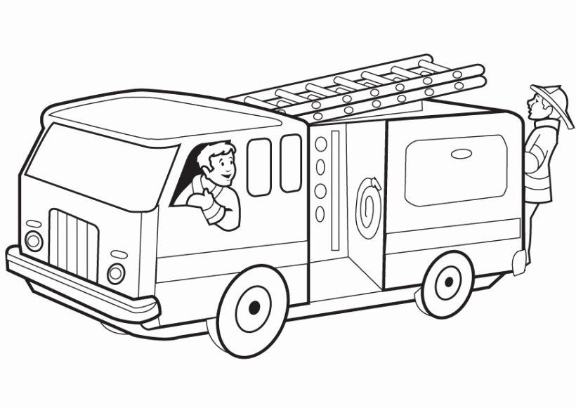 fire truck coloring page Elegant Fire Truck clipart black and white Pencil and in color fire truck