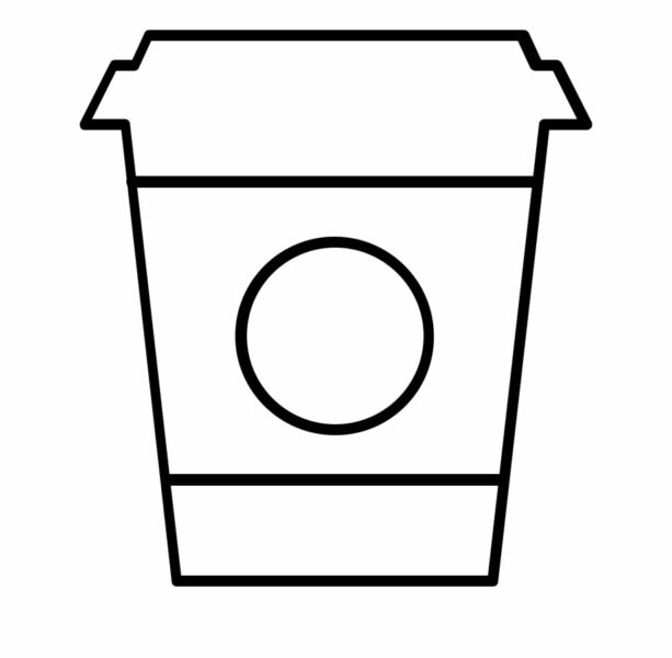 Hình vẽ đen trắng cái ly đẹp cho bé tô màu (3)