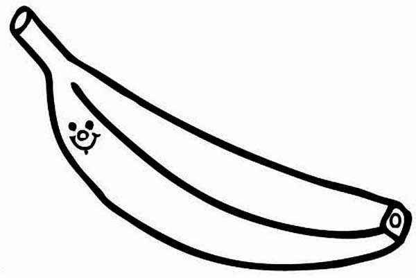 Hình vẽ đen trắng quả chuối cho bé tô màu (1)