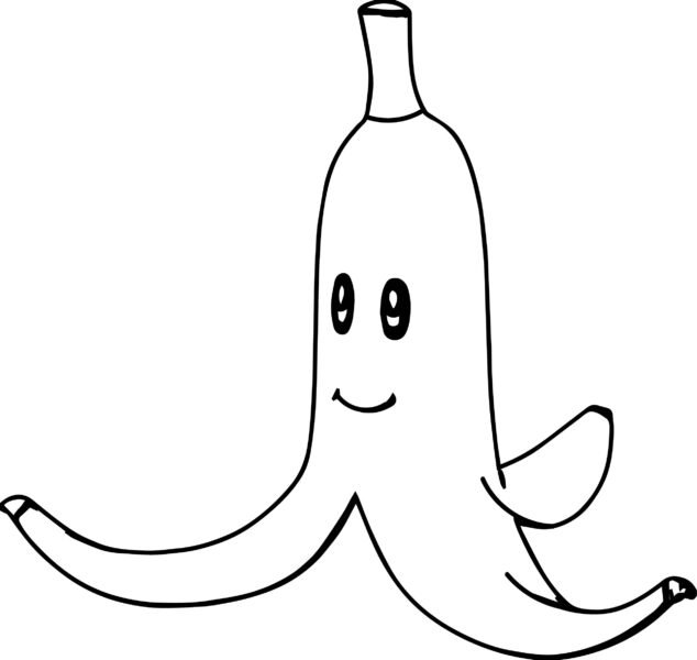 Hình vẽ đen trắng quả chuối cho bé tô màu (5)