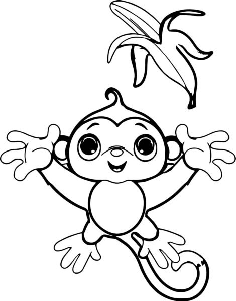 Hình vẽ đen trắng quả chuối cho bé tô màu (6)