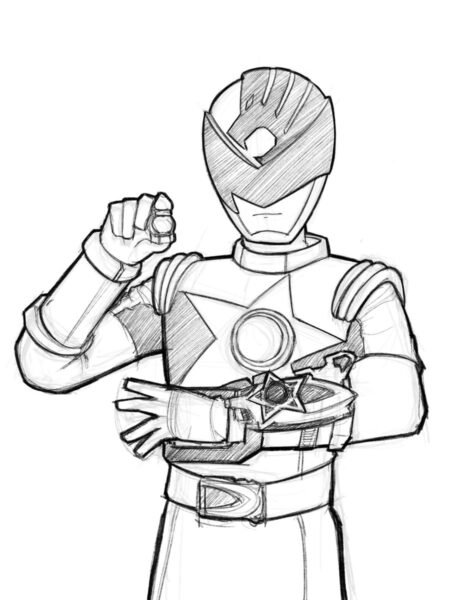 Hình vẽ đen trắng siêu nhân Gao cho bé tô màu (5)