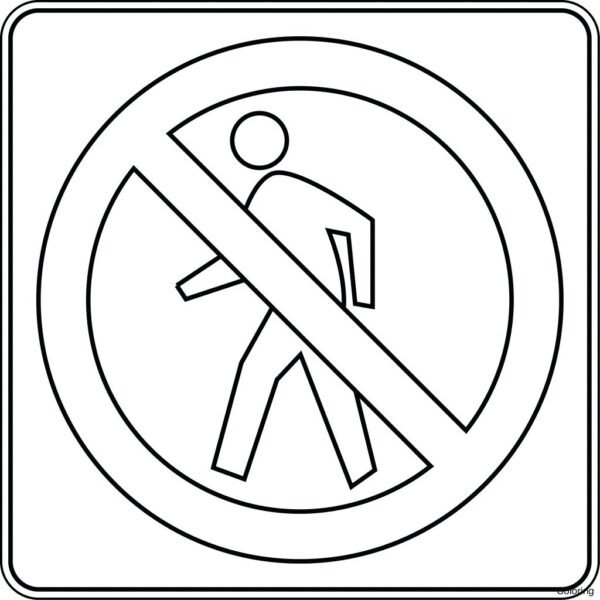 Mẫu tranh tô màu biển báo giao thông cho bé tô màu (2)
