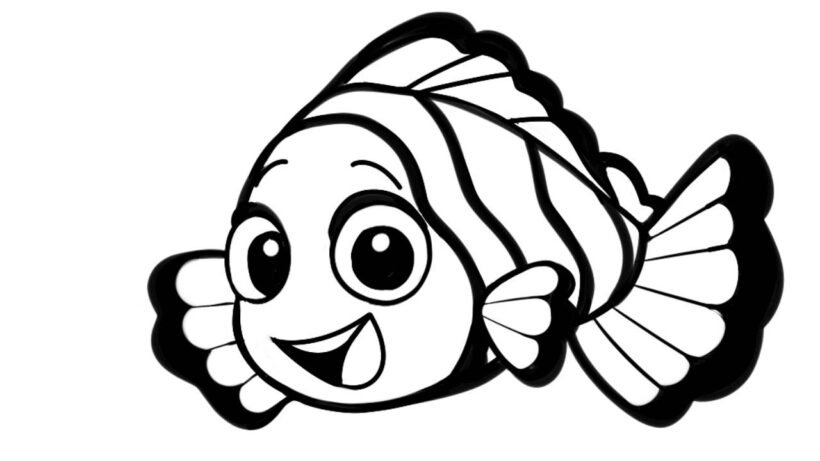 Mẫu tranh tô màu chú cá vàng đẹp cho bé tập tô (3)