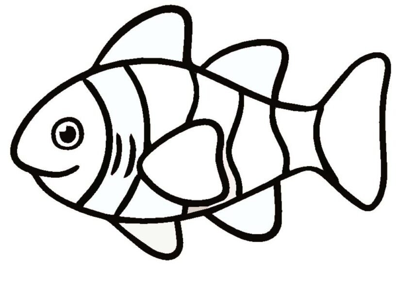 Mẫu tranh tô màu chú cá vàng đẹp cho bé tập tô (4)