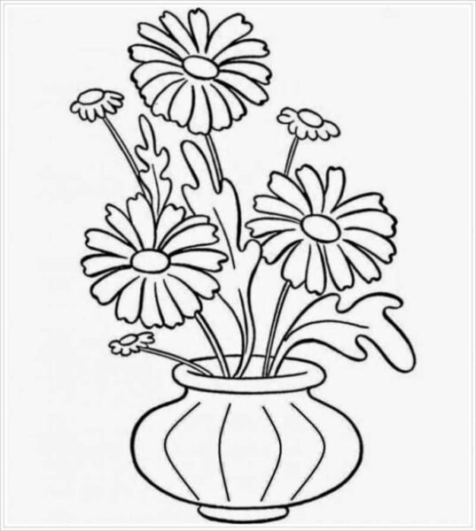 Mẫu tranh tô màu hoa đồng tiền đẹp cho bé tập tô (24)