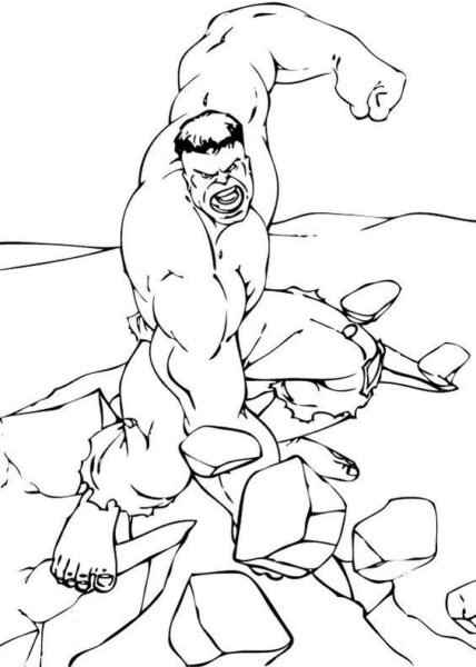 Mẫu tranh tô màu người khổng lồ xanh cho bé tập tô (2)