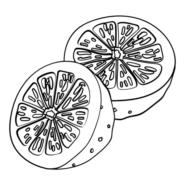 Mẫu tranh tô màu quả bưởi đơn giản cho bé tập tô (11)