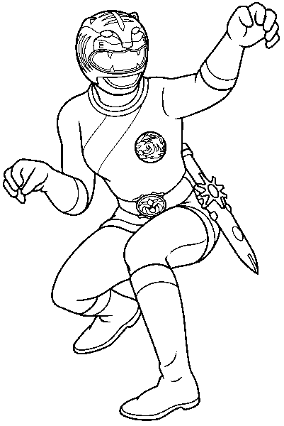 Mẫu tranh tô màu siêu nhân Gao cho bé tập tô (1)