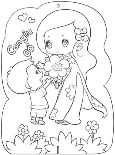 Mẫu tranh vẽ 20-11 cho bé tập tô (2)