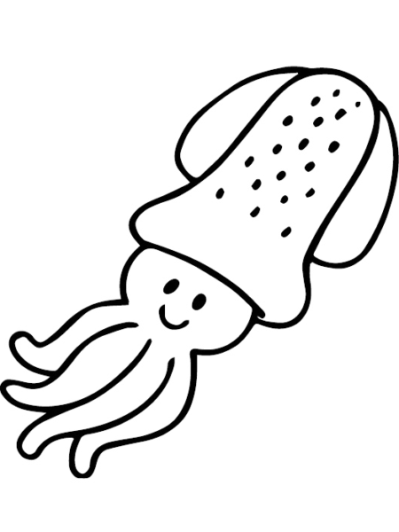 Những tranh tô màu con mực cho bé tập tô (5)