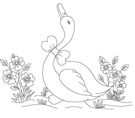 Những tranh tô màu con vịt dễ thương cho bé tập tô (4)
