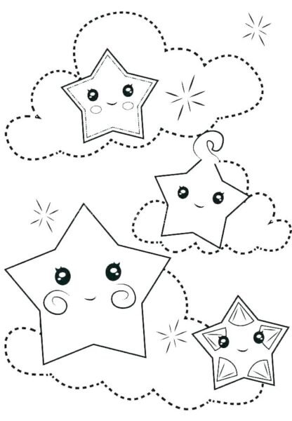 Những tranh tô màu ngôi sao cho bé tập tô (7)