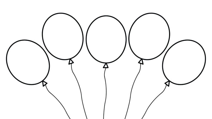 Tổng hợp các bức tranh tô màu chùm bóng bay đẹp nh