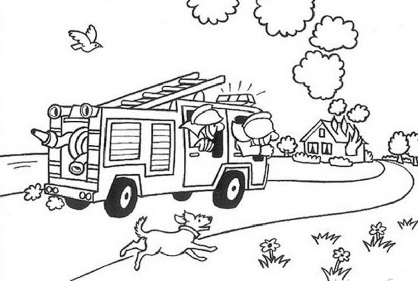 Tranh tô màu anh lính cứu hoả