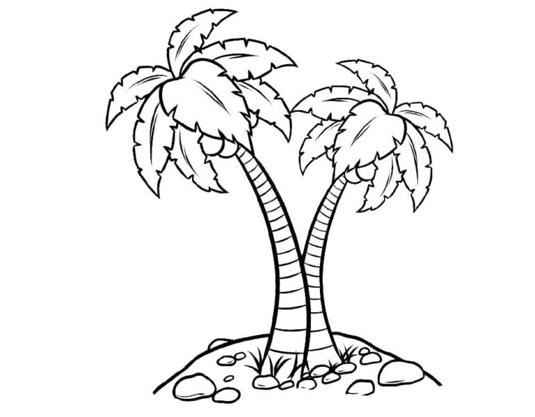 Tranh tô màu cây dừa đẹp nhất cho bé tập tô (33)