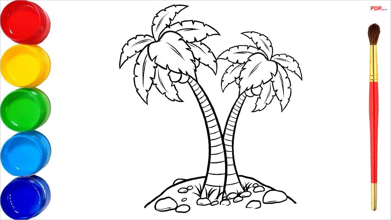 tranh to mau cay dua dep nhat
