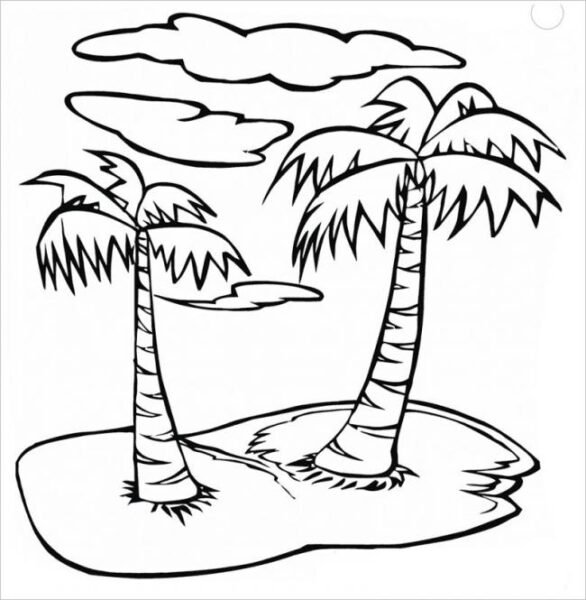 Tranh tô màu cây xanh