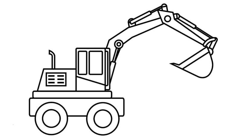 Tổng hợp các bức tranh tô màu máy xúc đẹp nhất d