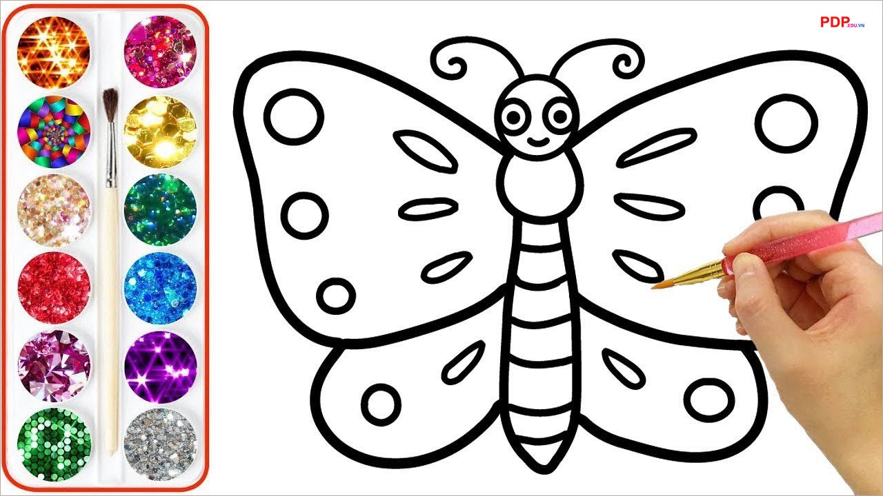 tranh to mau con buom dep nhat