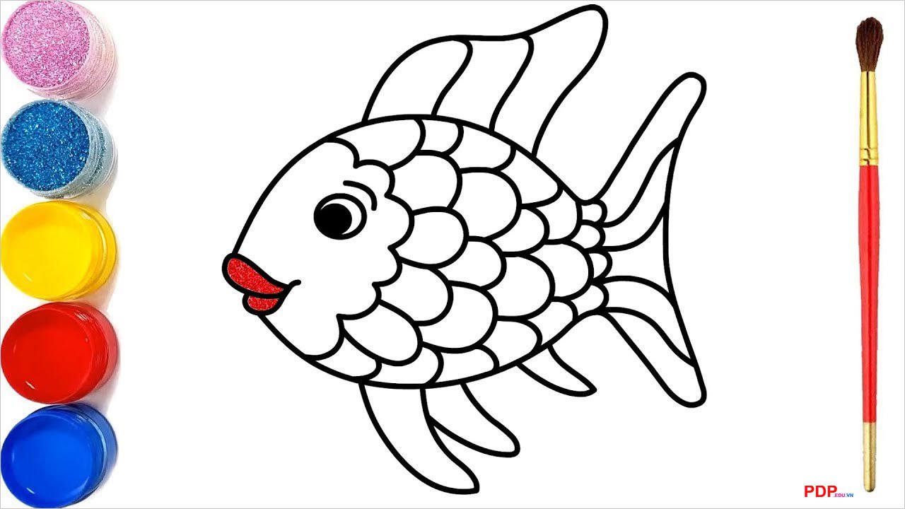 tranh to mau con ca dep nhat