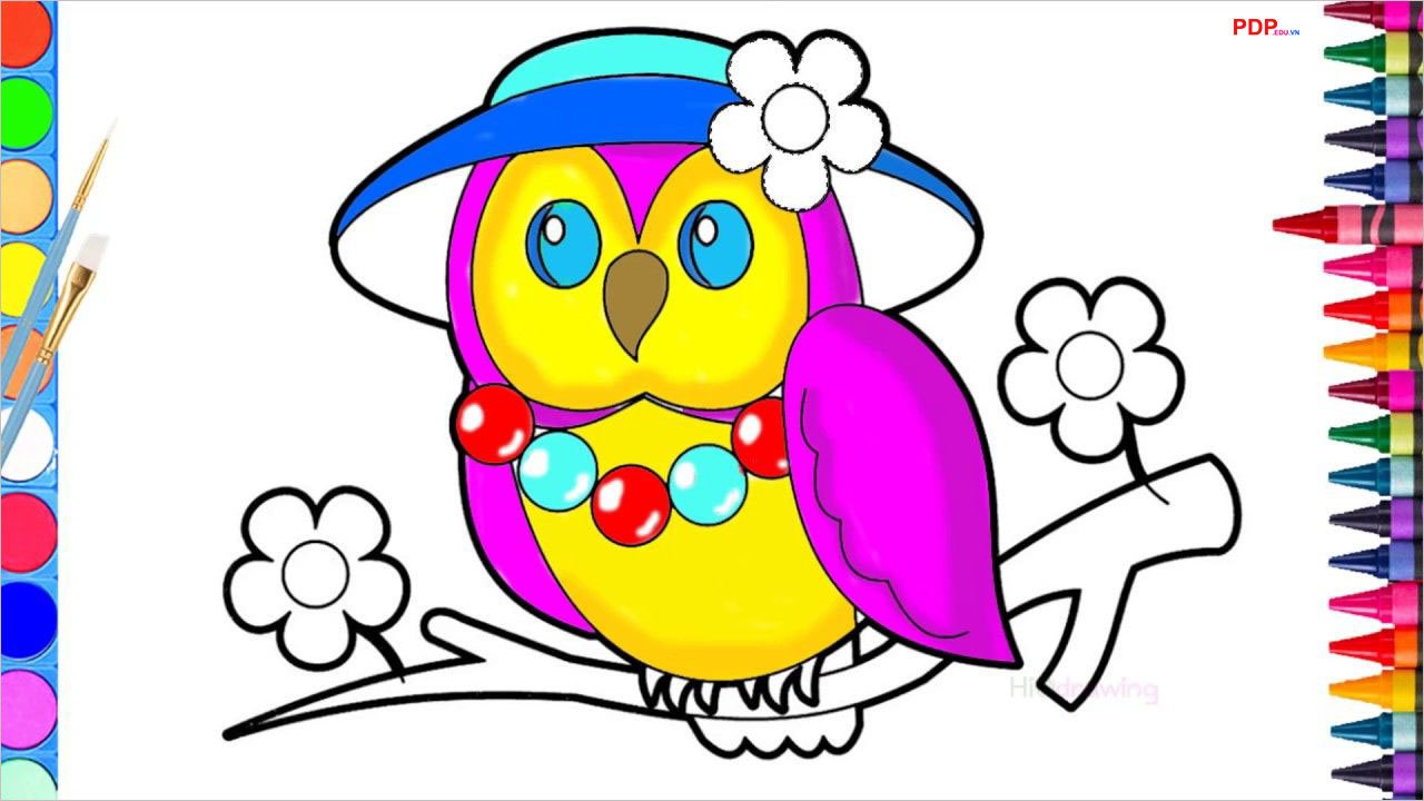 tranh to mau con chim cho be