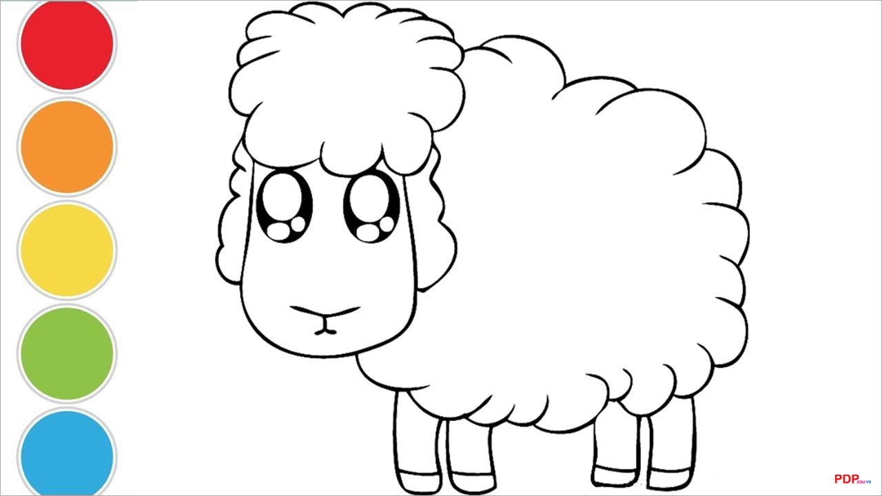 tranh to mau con cuu dep nhat