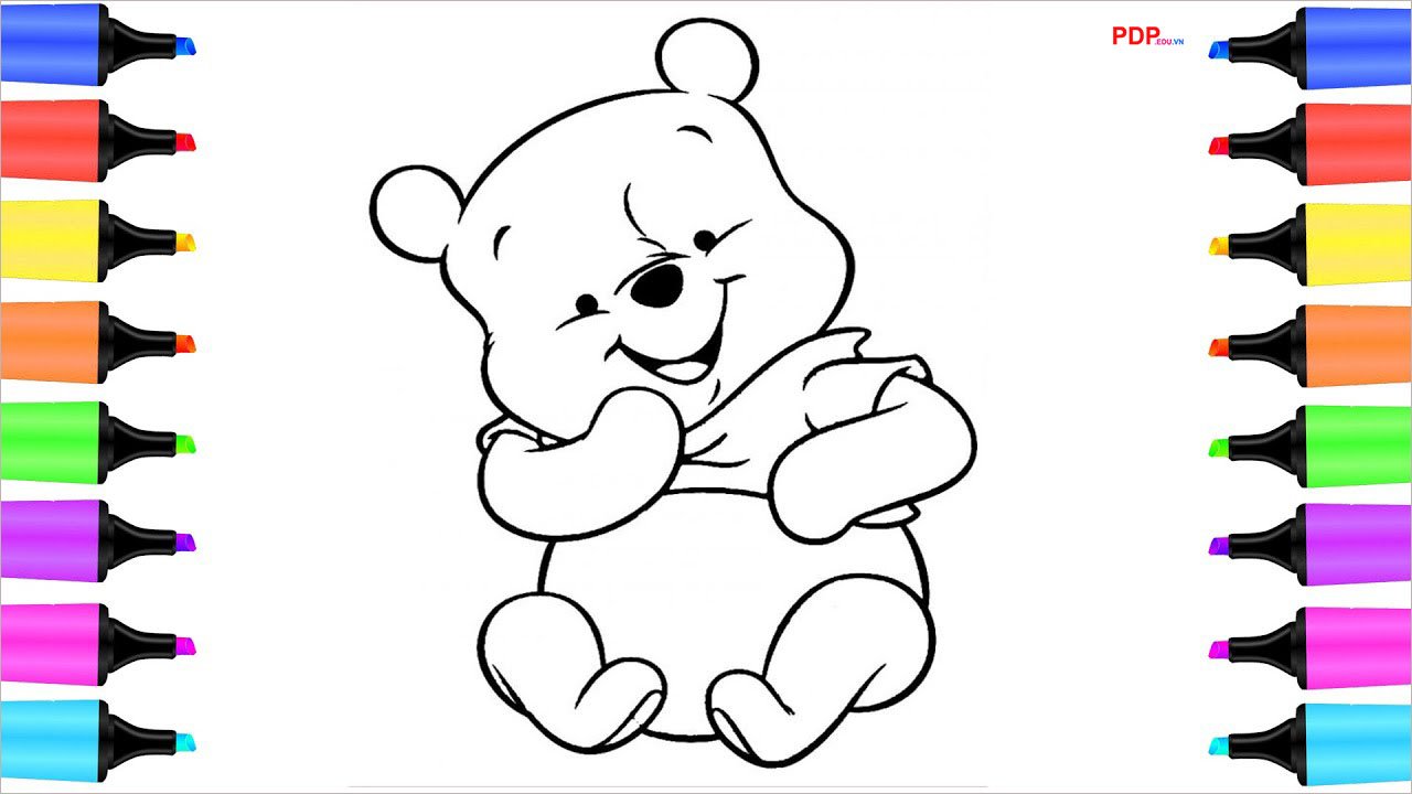 tranh to mau con gau dep nhat