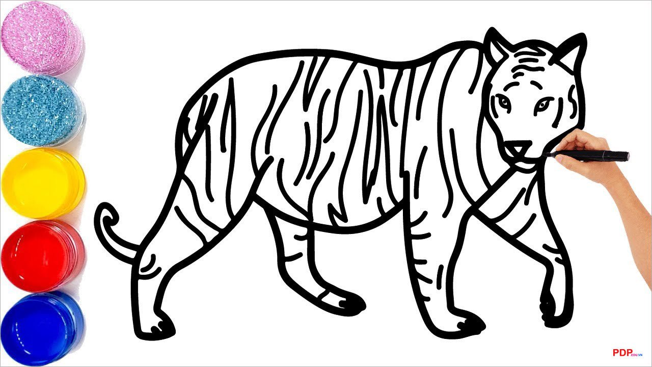 tranh to mau con ho dep nhat