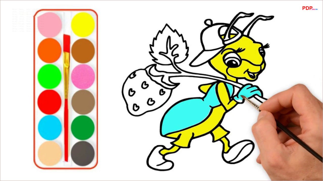 tranh to mau con kien dep nhat