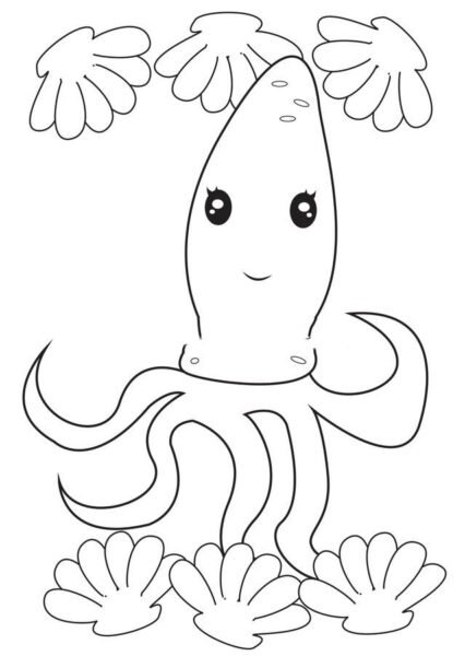 Tranh tô màu con mực cho bé tập tô (19)