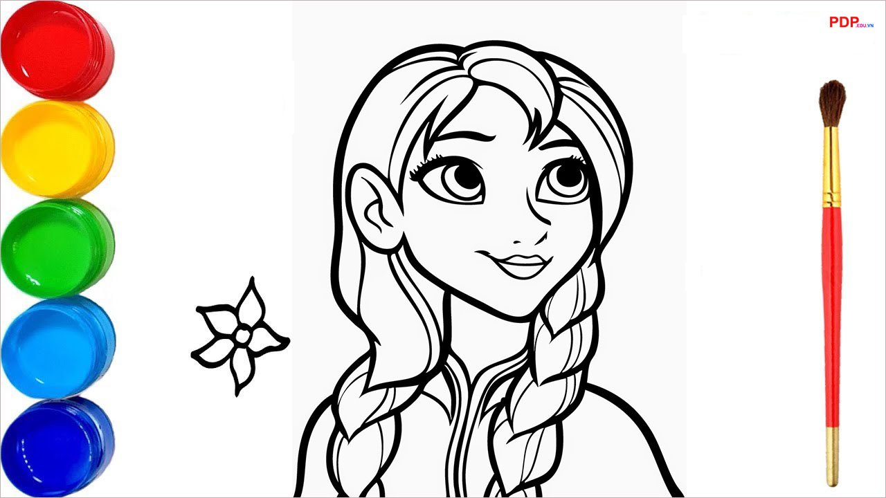 tranh to mau cong chua anna dep nhat