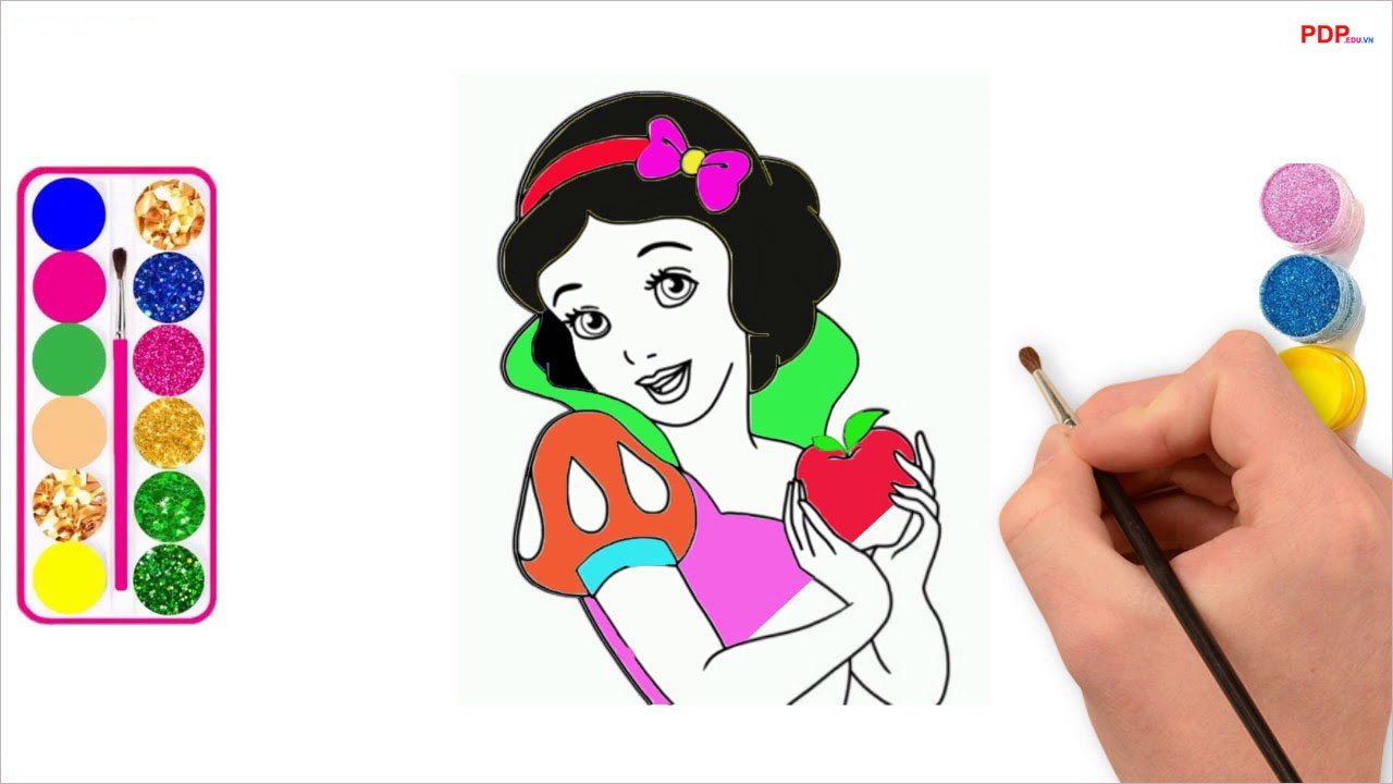 tranh to mau cong chua bach tuyet dep nhat