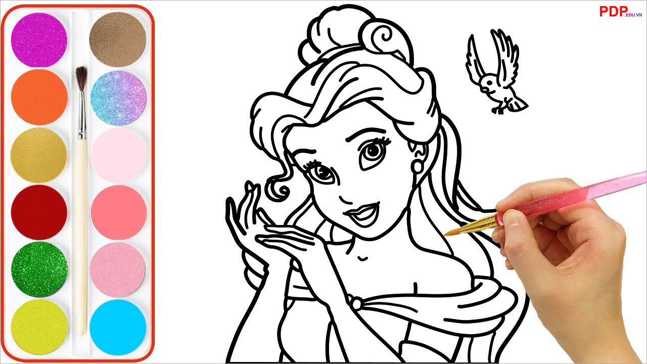 tranh to mau cong chua cho be tap to