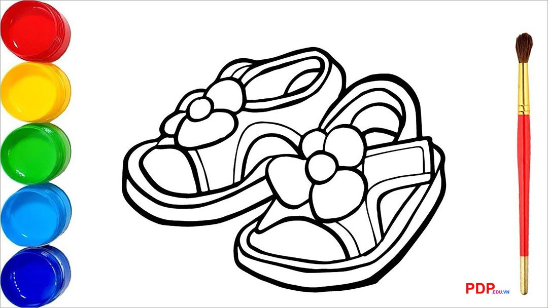 Bộ Tranh Tô Màu Đôi Dép Thân Thiết, Dễ Thương Cho Bé tranh to mau doi dep