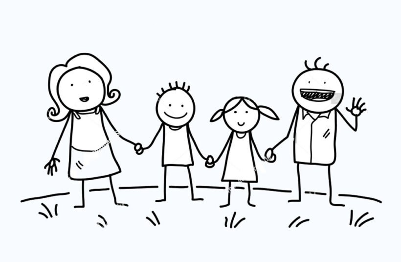 Tranh tô màu gia đình cho bé 4 tuổi