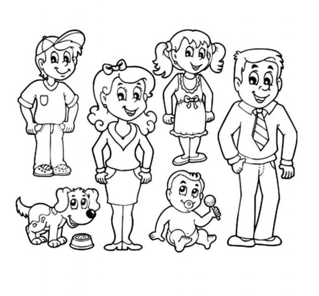 Tranh tô màu gia đình đẹp, hạnh phúc nhất cho bé tập tô (5)