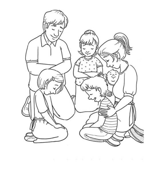 Tranh tô màu gia đình đẹp, hạnh phúc nhất cho bé tập tô (6)