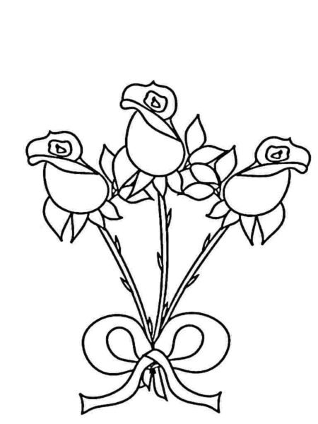 Tranh to mau cay hoa hong