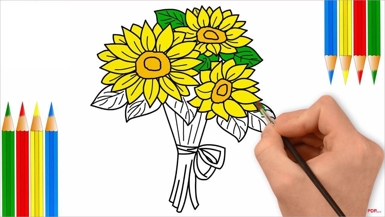 tranh to mau hoa huong duong dep nhat