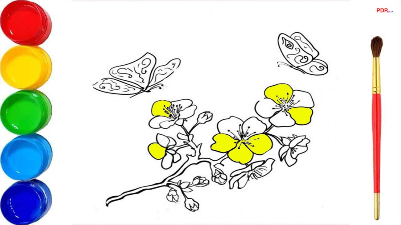 tranh to mau hoa mai dep nhat