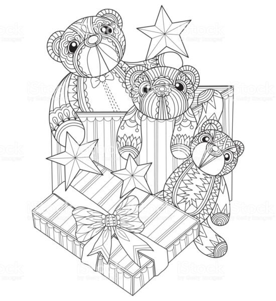 Tranh tô màu hộp quà đơn giản cho bé (1)