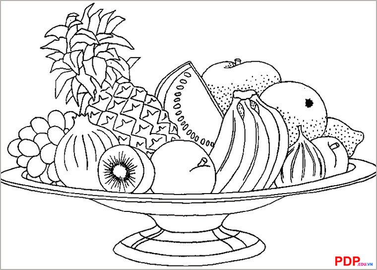 Bộ tranh tô màu mâm ngũ quả cho bé học tập tô tranh to mau mam ngu qua dep ngay tet