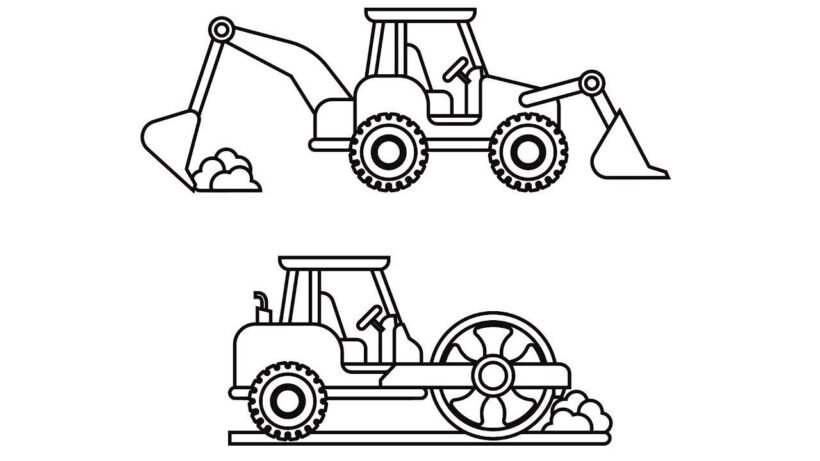 Tổng hợp các bức tranh tô màu máy xúc đẹp nhất d