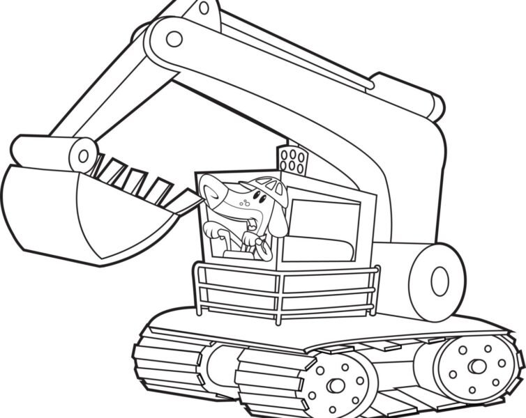 Tranh tô màu máy xúc đẹp nhất cho bé tập tô (20)