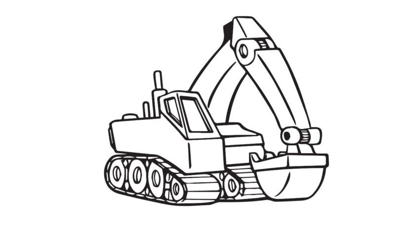 Tổng hợp các bức tranh tô màu máy xúc đẹp nhất d