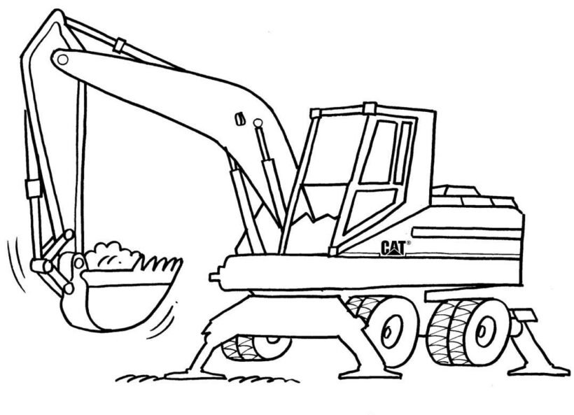Tổng hợp các bức tranh tô màu máy xúc đẹp nhất d