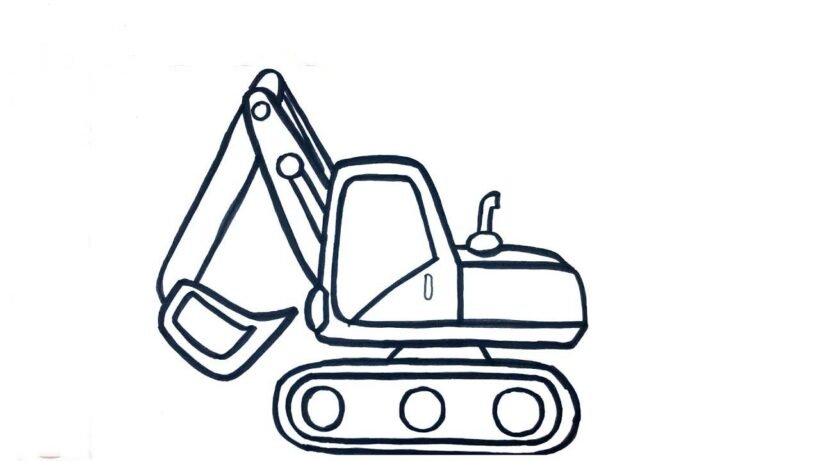 Tranh tô màu máy xúc đẹp nhất cho bé tập tô (8)