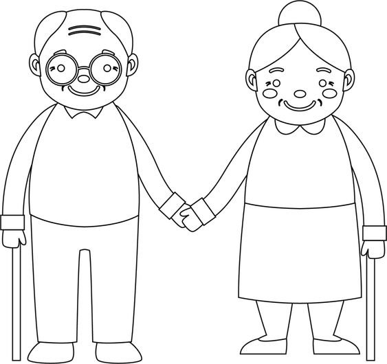 Tranh tô màu ông bà