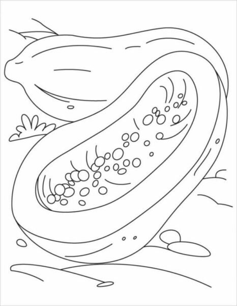 Tranh tô màu quả đu đủ đẹp cho bé tập tô (17)